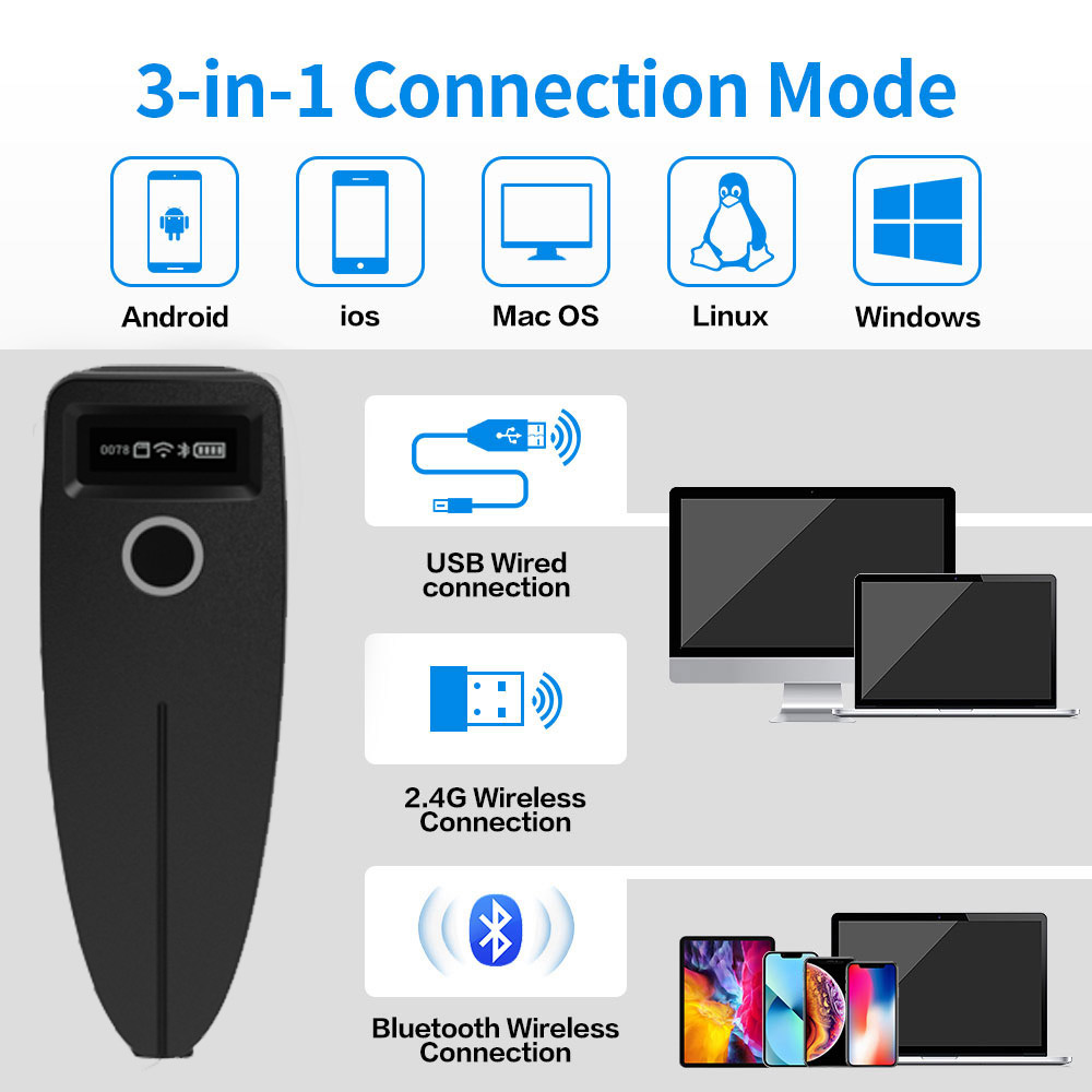 Barcode Scanner Wireless 1D 2D - Barcode Printer review and price